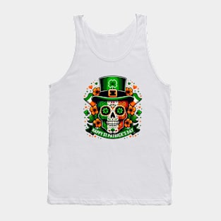 St Patricks Day 2024. Irish Skull Men Tank Top